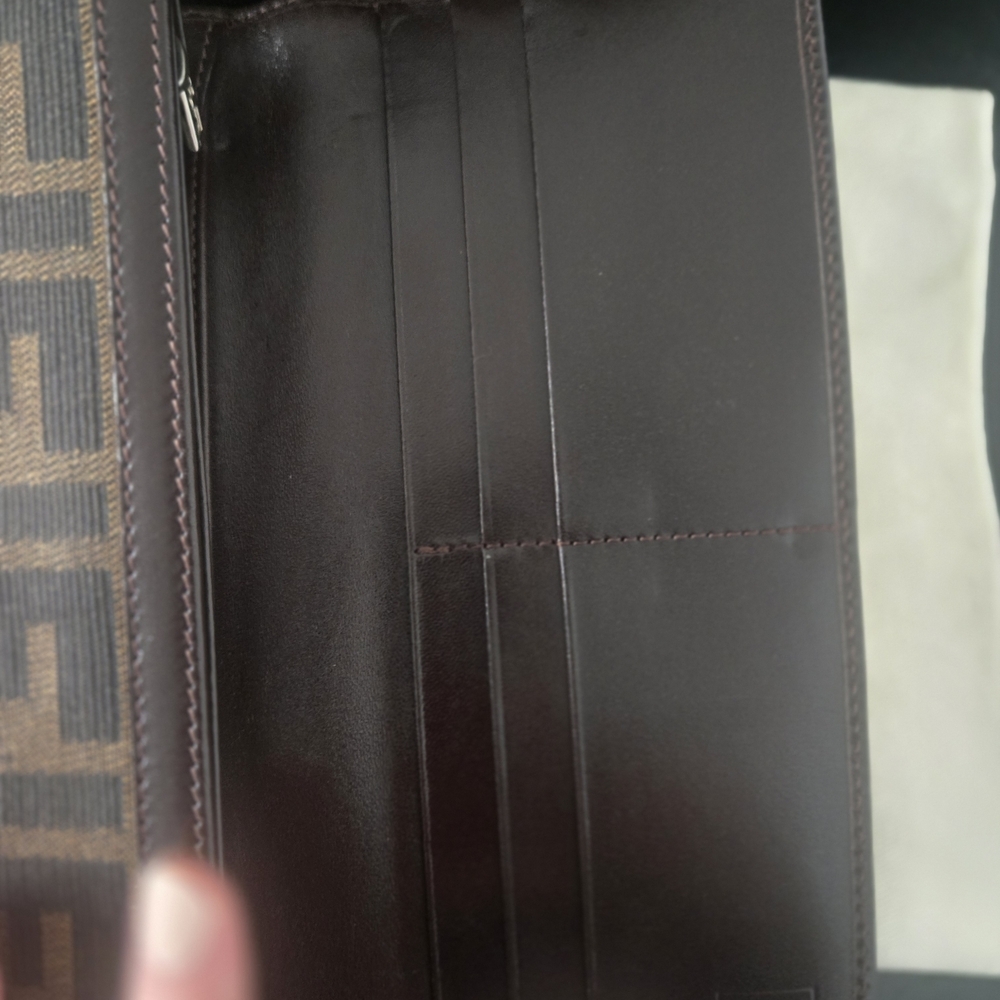 Fendi Zucca Print Brown Zippered Tote And Wallet Set Excellent Used Condition - Picture 14 of 17